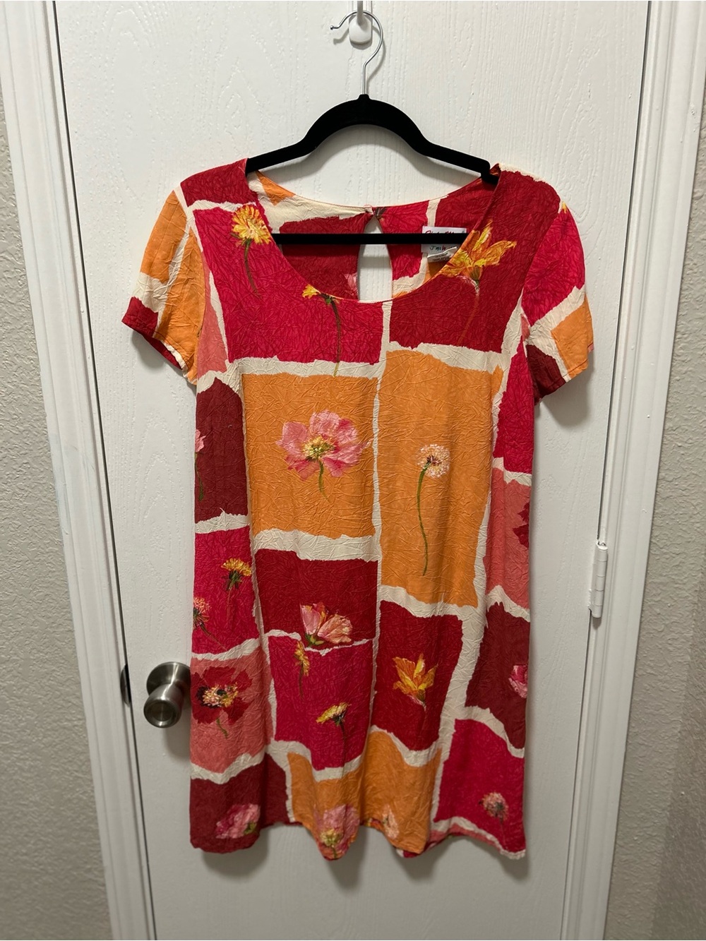 Hula Moon By Jams World Vintage Mini Dress Made In Hawaii Floral Print Sz Large